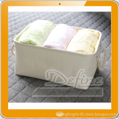 Custom logo Canvas Storage Basket with handles